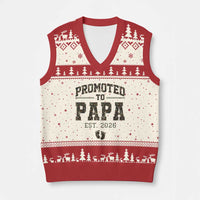 Promoted To Dad Est 2026 Camo V-Neck Knit Sweater Vest Hunting Style New Dad Gift Graphic