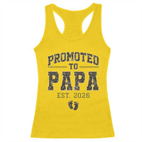 Promoted To Dad Est 2026 Camo Racerback Tank Top Hunting Style New Dad Gift Graphic