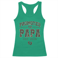 Promoted To Dad Est 2026 Camo Racerback Tank Top Hunting Style New Dad Gift Graphic
