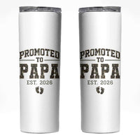 Promoted To Dad Est 2026 Camo Skinny Tumbler Hunting Style New Dad Gift Graphic