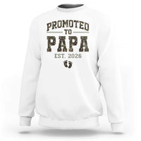 Promoted To Dad Est 2026 Camo Sweatshirt Hunting Style New Dad Gift Graphic