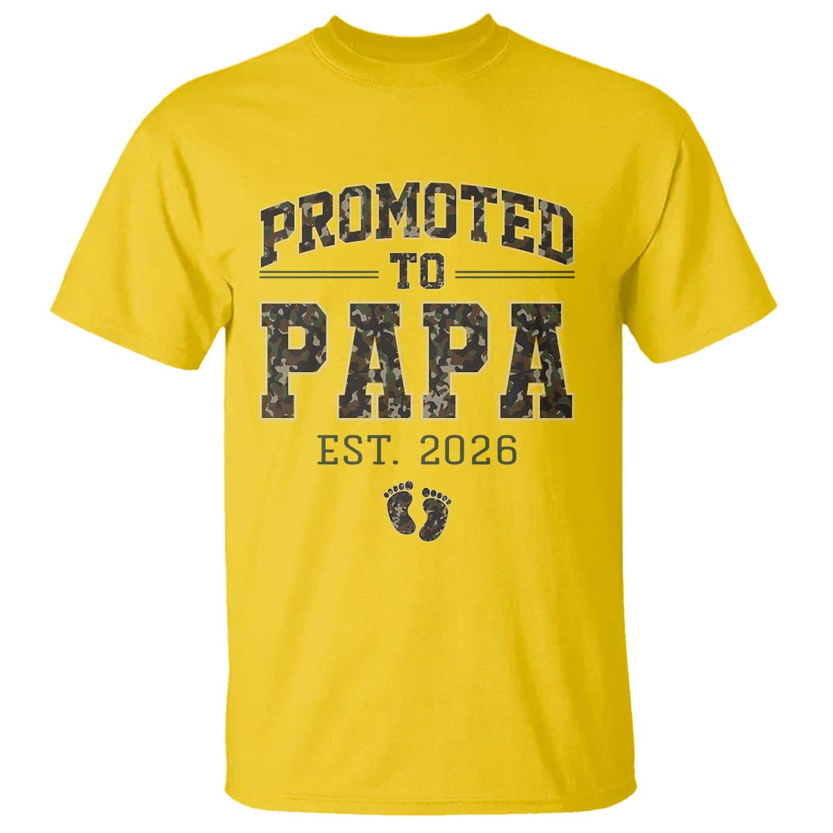Promoted To Dad Est 2026 Camo T Shirt Hunting Style New Dad Gift Graphic