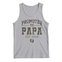 Promoted To Dad Est 2026 Camo Tank Top Hunting Style New Dad Gift Graphic