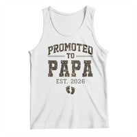Promoted To Dad Est 2026 Camo Tank Top Hunting Style New Dad Gift Graphic