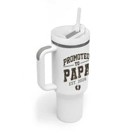 Promoted To Dad Est 2026 Camo Tumbler With Handle Hunting Style New Dad Gift Graphic