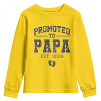 Promoted To Dad Est 2026 Camo Youth Sweatshirt Hunting Style New Dad Gift Graphic