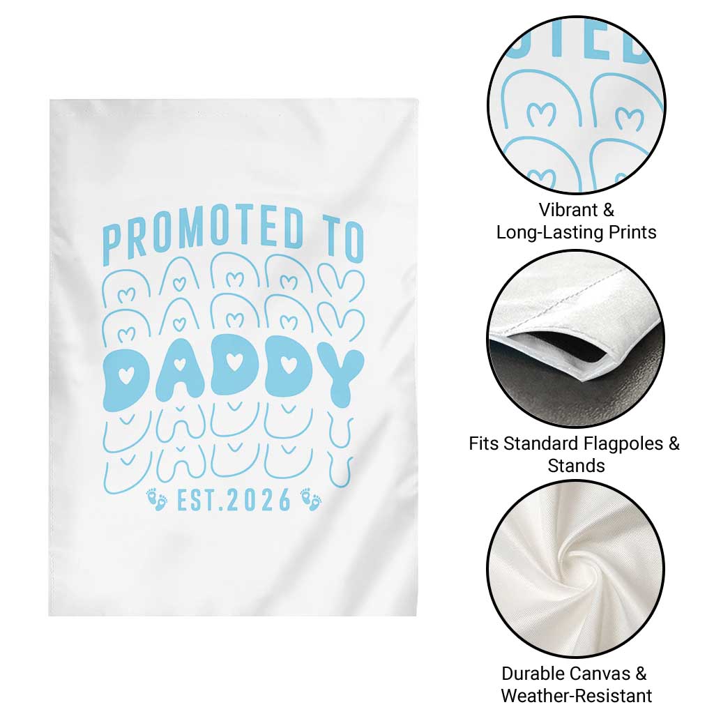 Promoted To Daddy 2026 New Boy Dad Garden Flag First Time Fathers Day Gift