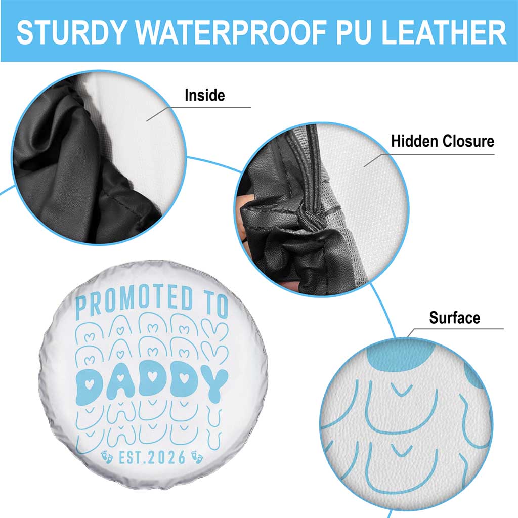 Promoted To Daddy 2026 New Boy Dad Spare Tire Cover First Time Fathers Day Gift