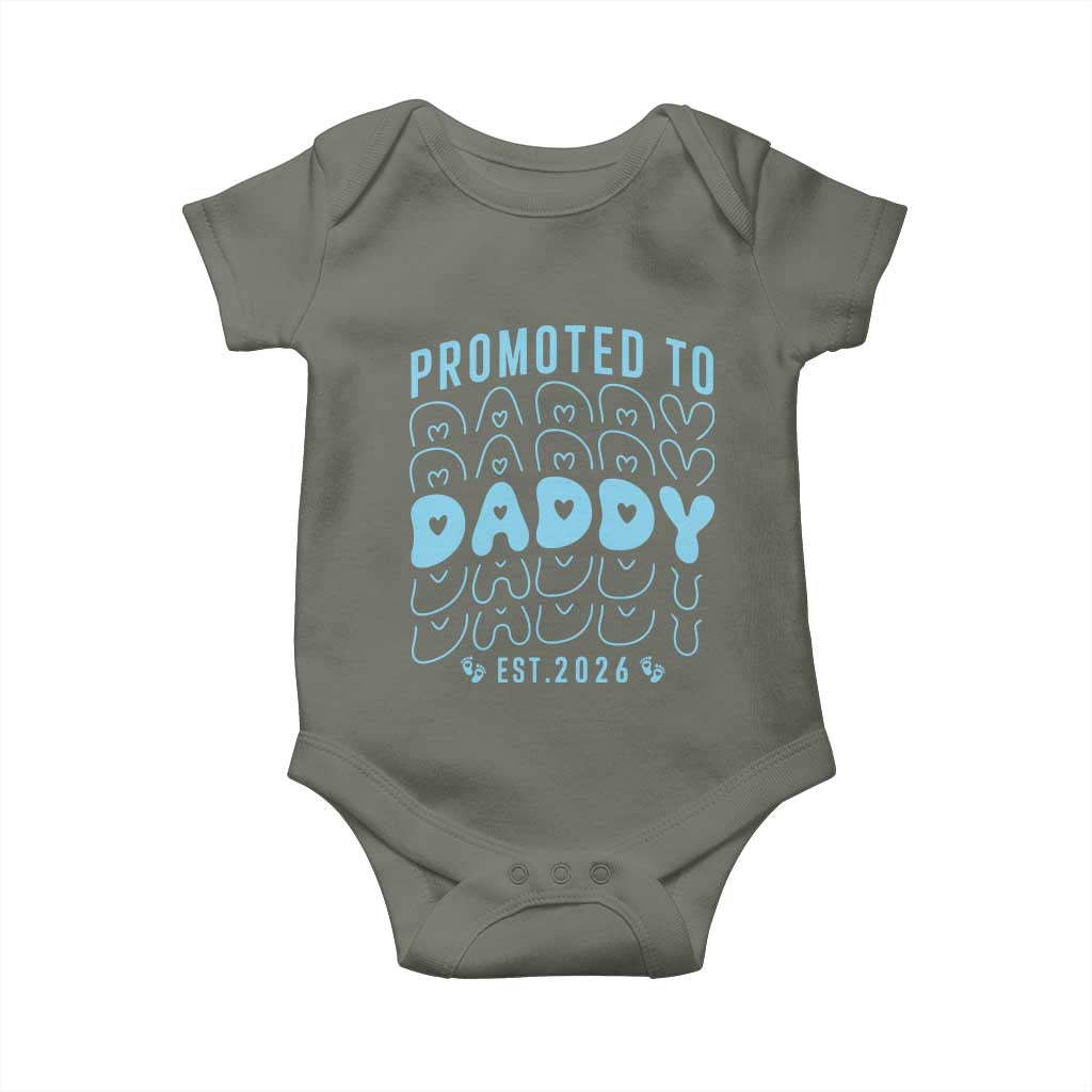 Promoted To Daddy 2026 New Boy Dad Baby Onesie First Time Fathers Day Gift