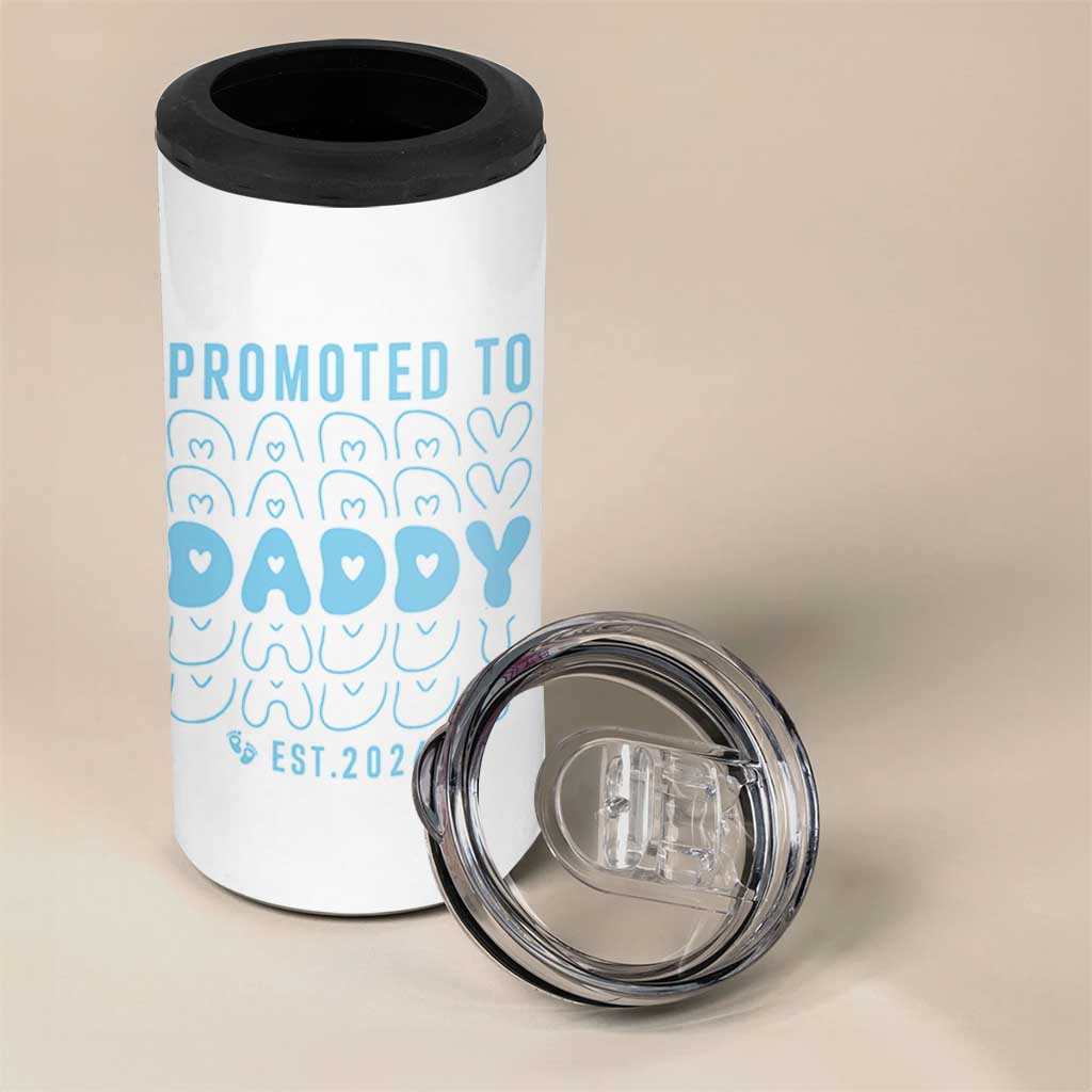 Promoted To Daddy 2026 New Boy Dad 4 in 1 Can Cooler Tumbler First Time Fathers Day Gift