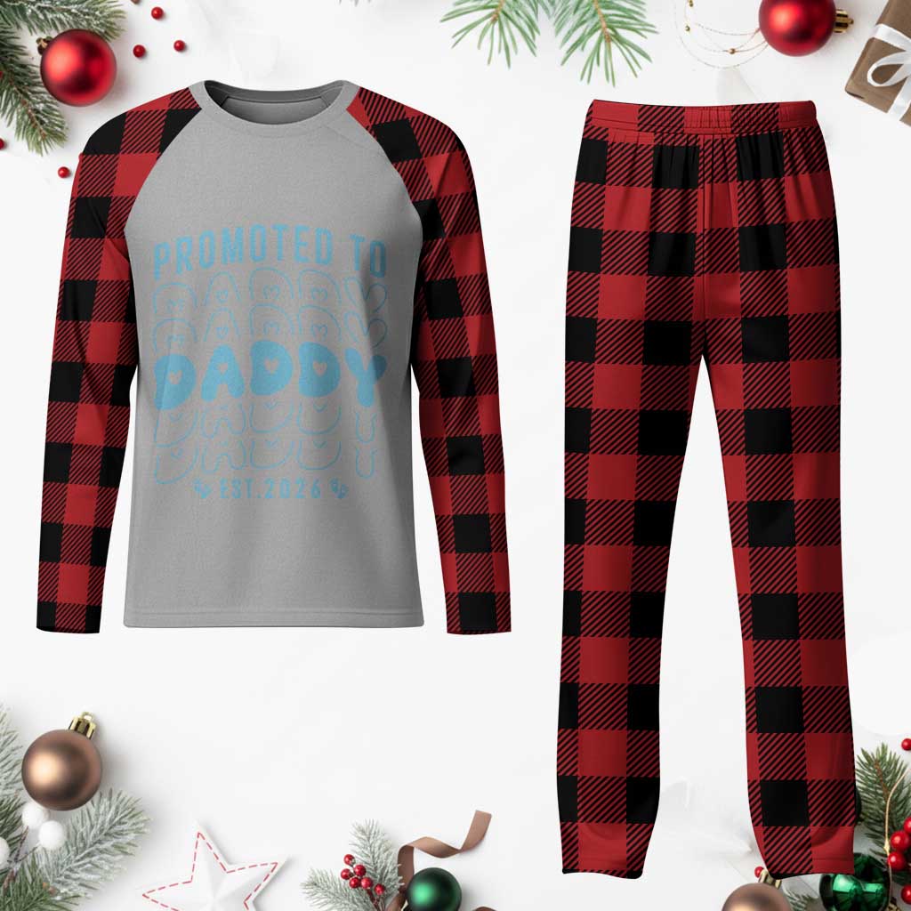 Promoted To Daddy 2026 New Boy Dad Plaid Pajama Set First Time Fathers Day Gift