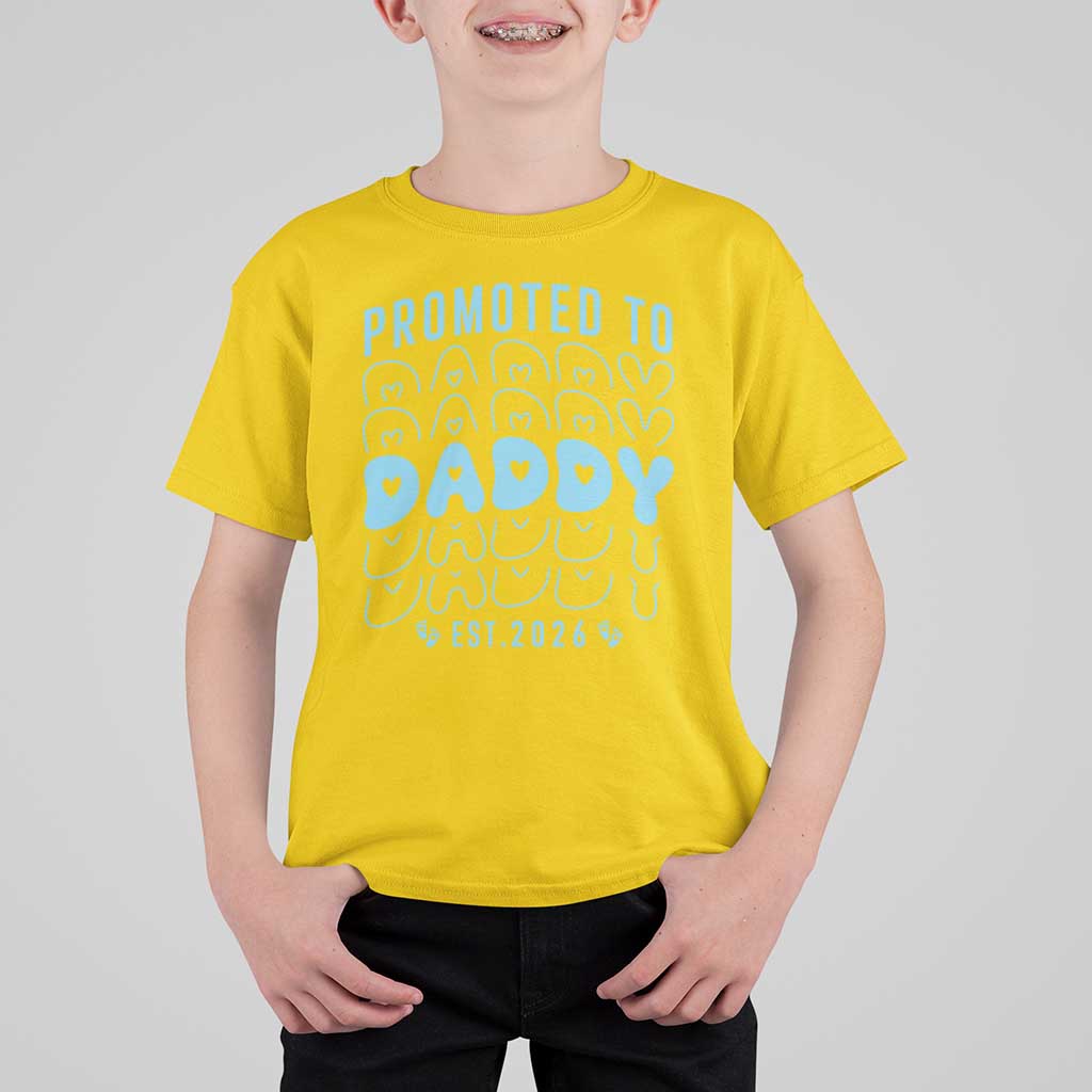 Promoted To Daddy 2026 New Boy Dad T Shirt For Kid First Time Fathers Day Gift