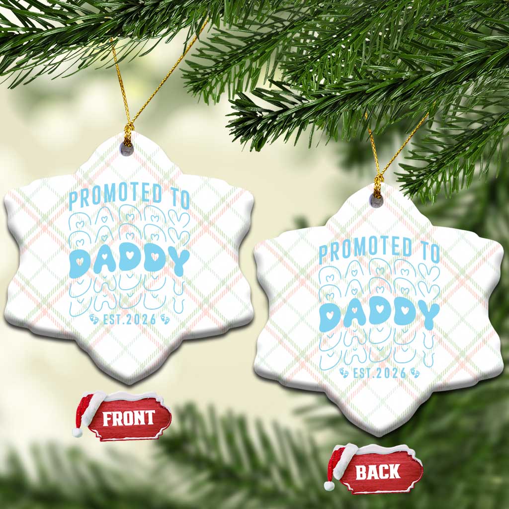 Promoted To Daddy 2026 New Boy Dad Ceramic Ornament First Time Fathers Day Gift