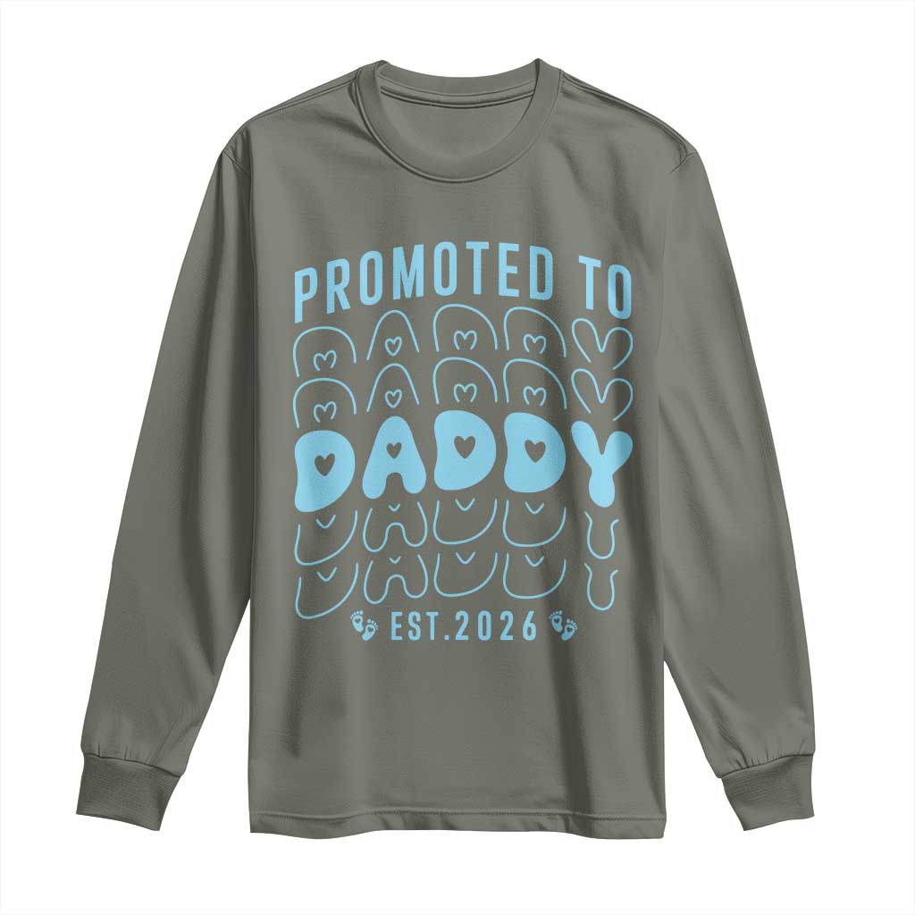 Promoted To Daddy 2026 New Boy Dad Long Sleeve Shirt First Time Fathers Day Gift
