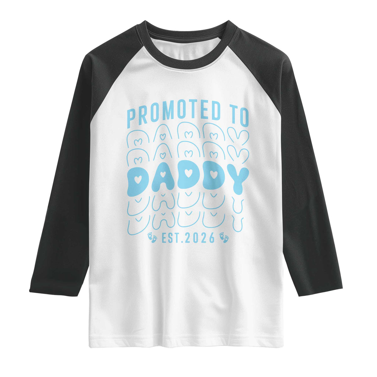 Promoted To Daddy 2026 New Boy Dad Raglan Shirt First Time Fathers Day Gift