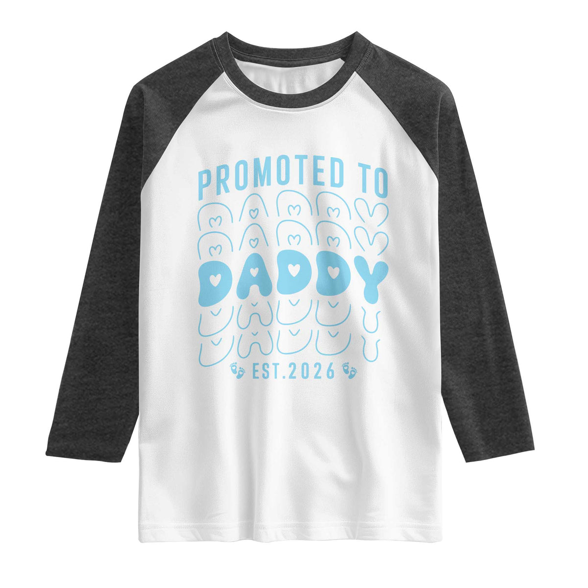 Promoted To Daddy 2026 New Boy Dad Raglan Shirt First Time Fathers Day Gift