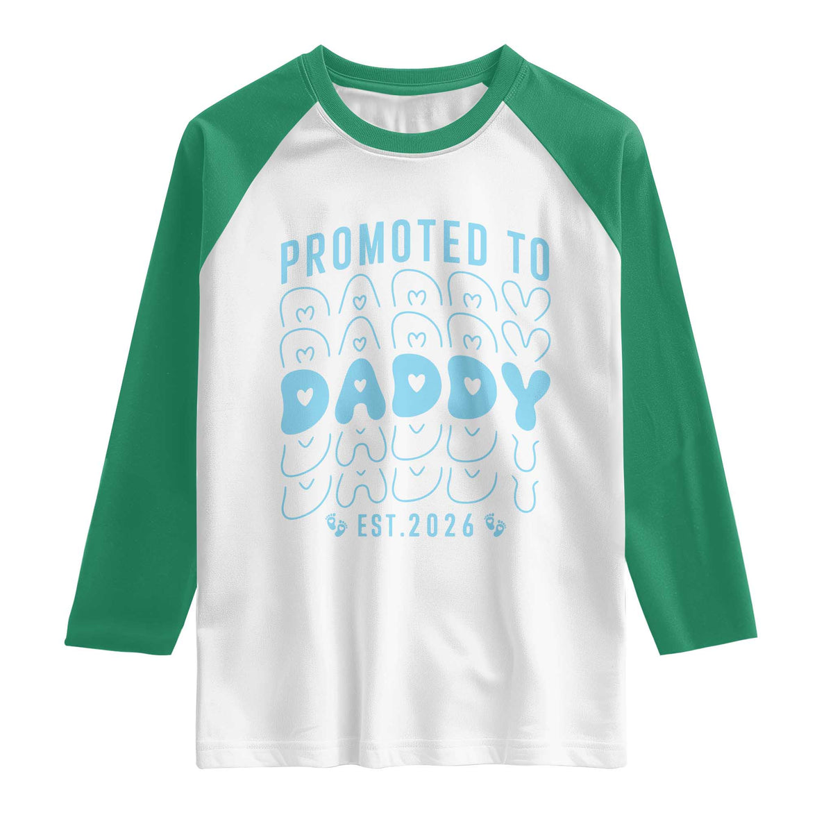 Promoted To Daddy 2026 New Boy Dad Raglan Shirt First Time Fathers Day Gift