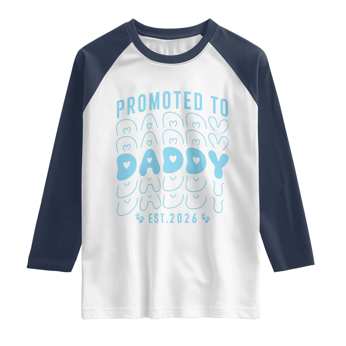 Promoted To Daddy 2026 New Boy Dad Raglan Shirt First Time Fathers Day Gift