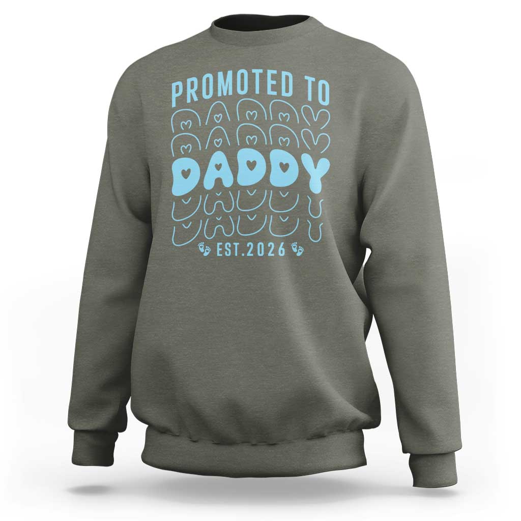 Promoted To Daddy 2026 New Boy Dad Sweatshirt First Time Fathers Day Gift