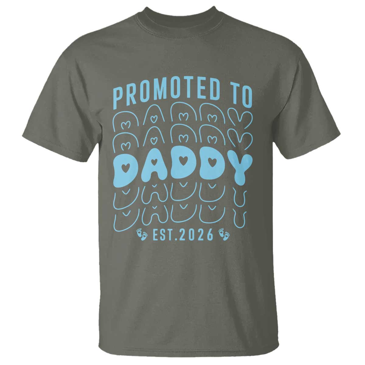 Promoted To Daddy 2026 New Boy Dad T Shirt First Time Fathers Day Gift