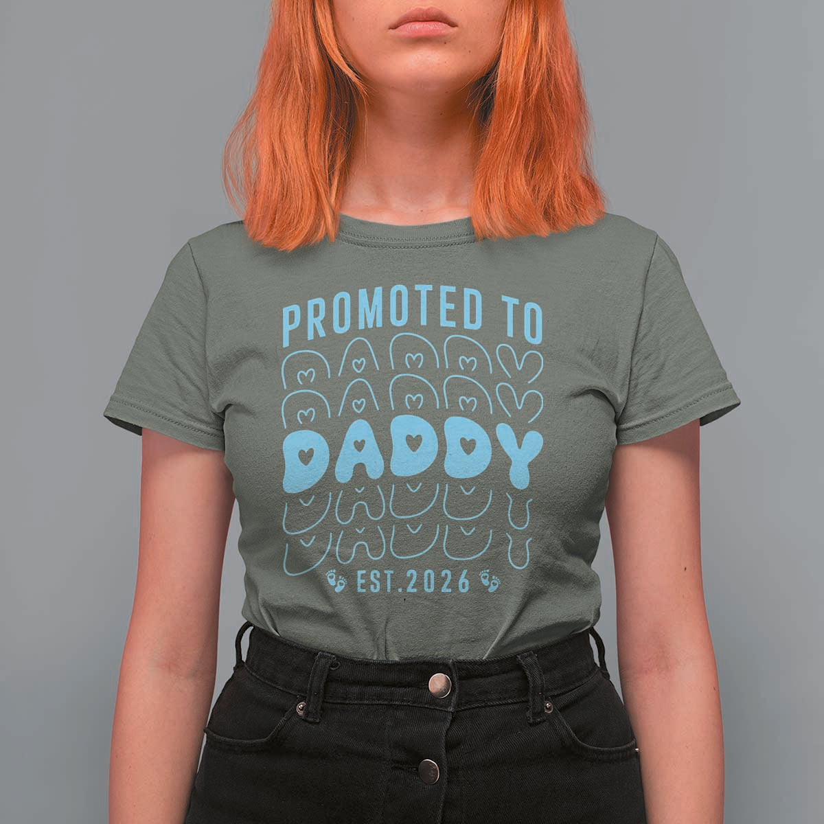 Promoted To Daddy 2026 New Boy Dad T Shirt For Women First Time Fathers Day Gift