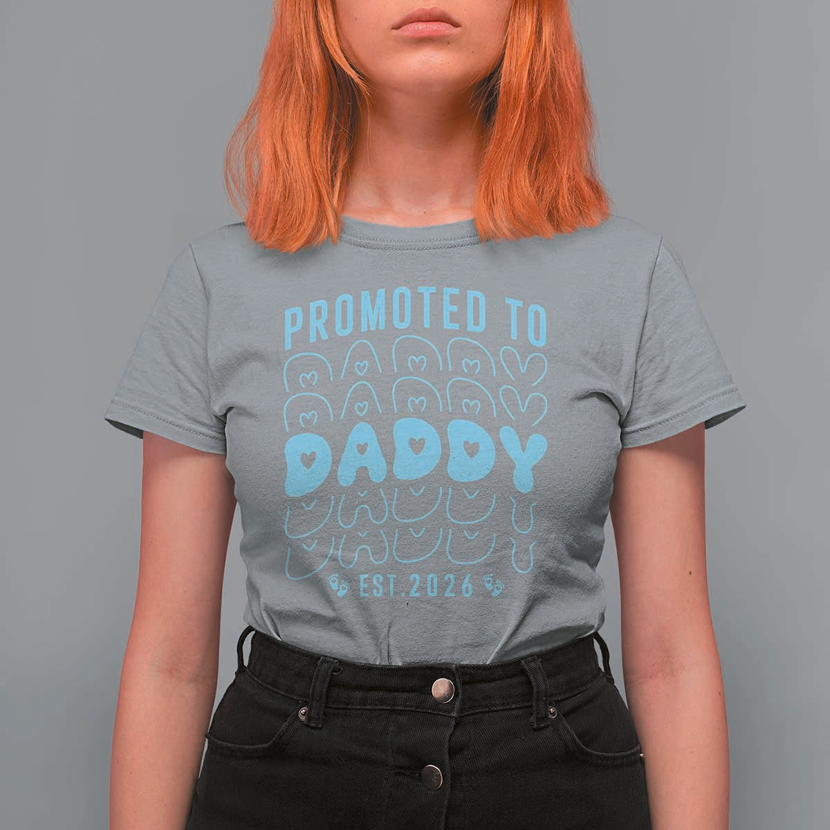 Promoted To Daddy 2026 New Boy Dad T Shirt For Women First Time Fathers Day Gift