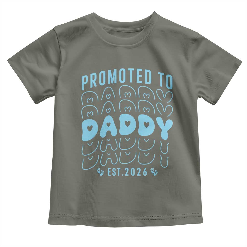 Promoted To Daddy 2026 New Boy Dad Toddler T Shirt First Time Fathers Day Gift