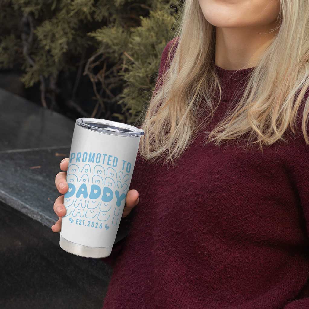 Promoted To Daddy 2026 New Boy Dad Tumbler Cup First Time Fathers Day Gift