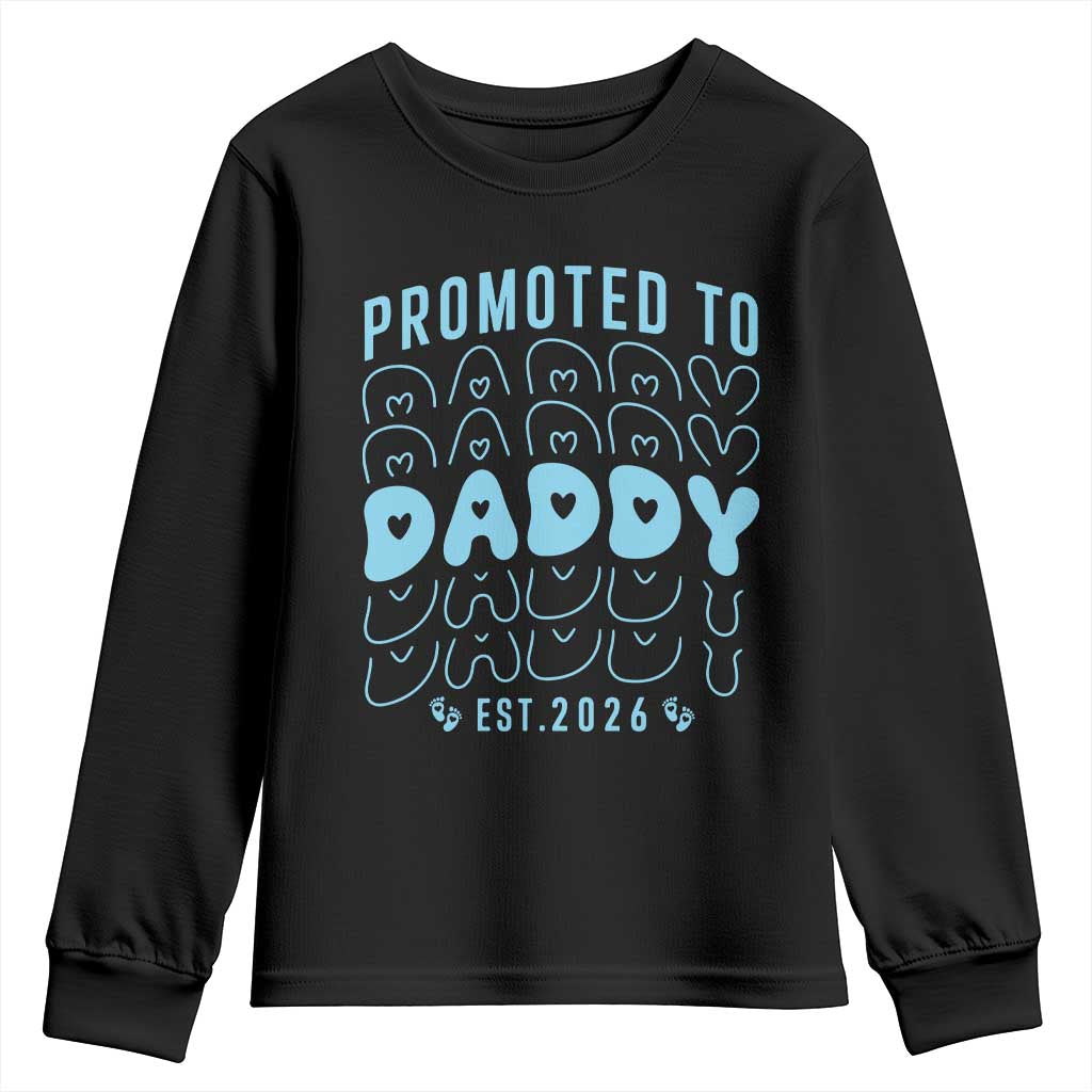 Promoted To Daddy 2026 New Boy Dad Youth Sweatshirt First Time Fathers Day Gift