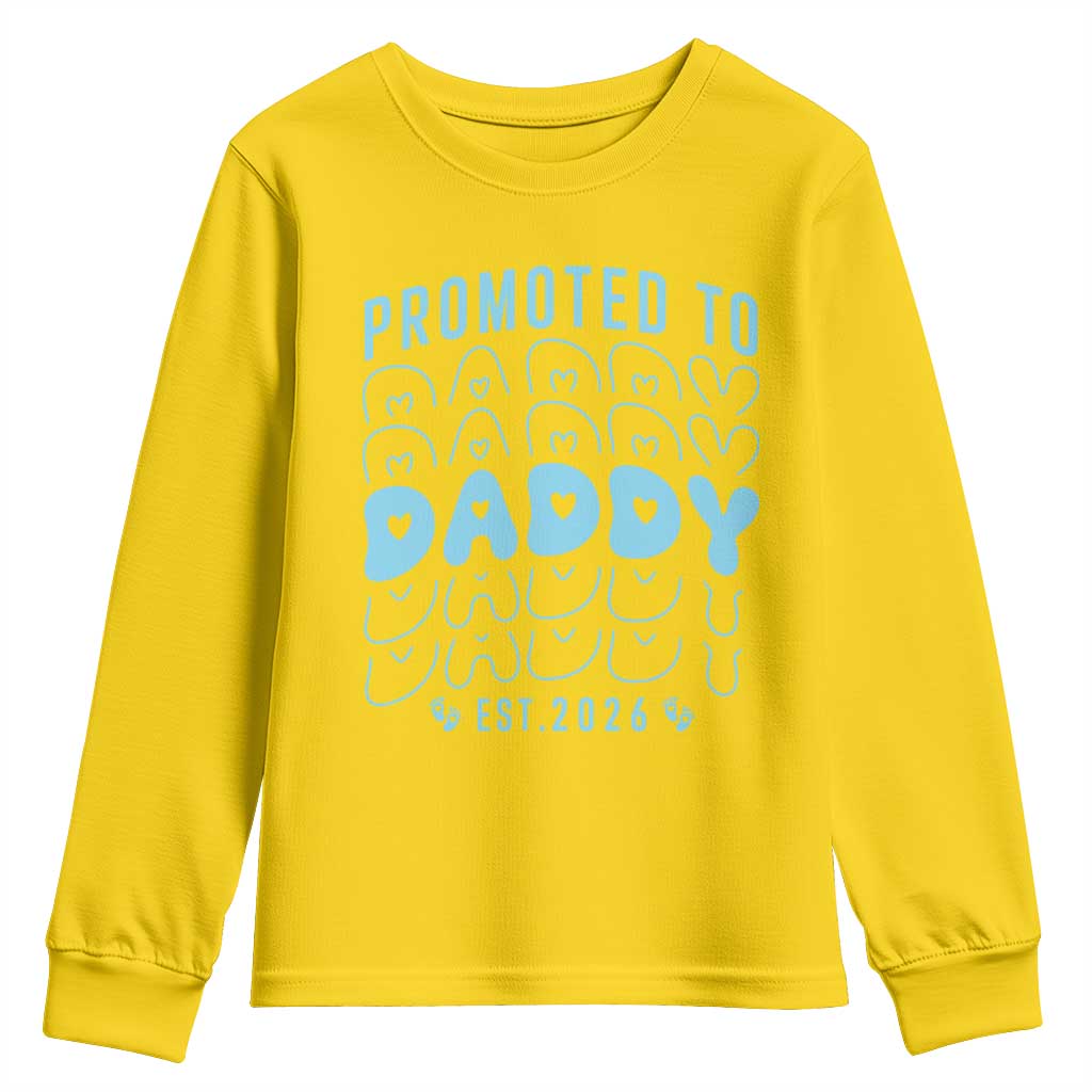 Promoted To Daddy 2026 New Boy Dad Youth Sweatshirt First Time Fathers Day Gift
