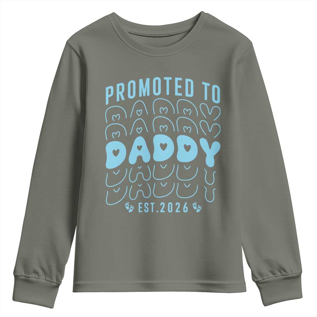 Promoted To Daddy 2026 New Boy Dad Youth Sweatshirt First Time Fathers Day Gift