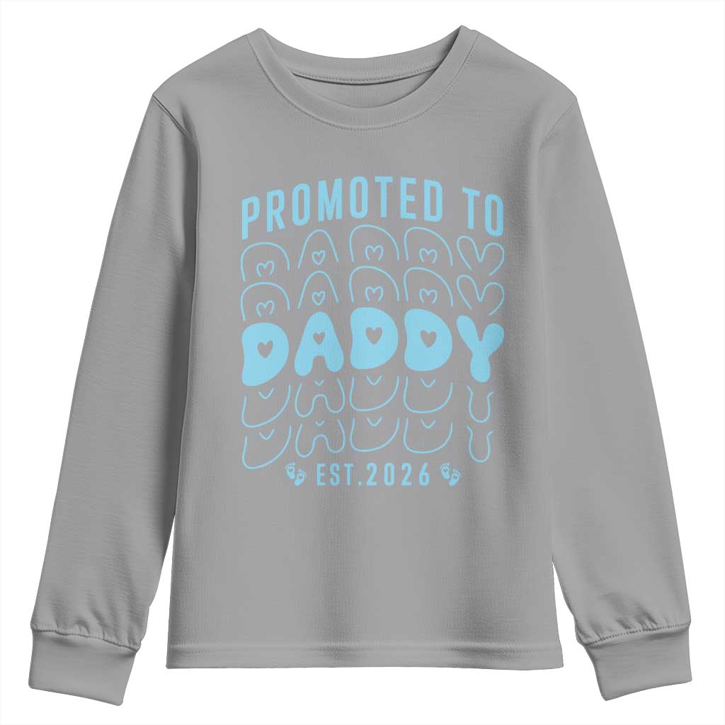 Promoted To Daddy 2026 New Boy Dad Youth Sweatshirt First Time Fathers Day Gift