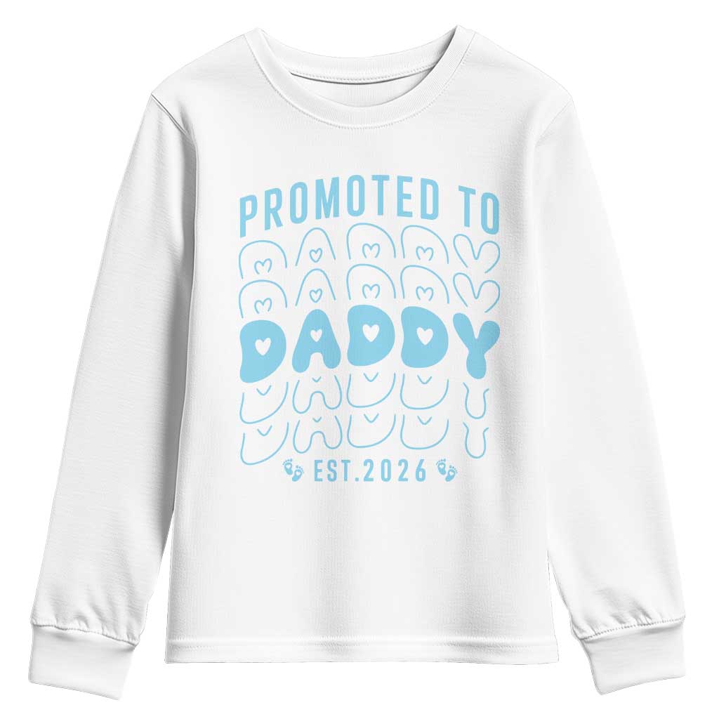 Promoted To Daddy 2026 New Boy Dad Youth Sweatshirt First Time Fathers Day Gift