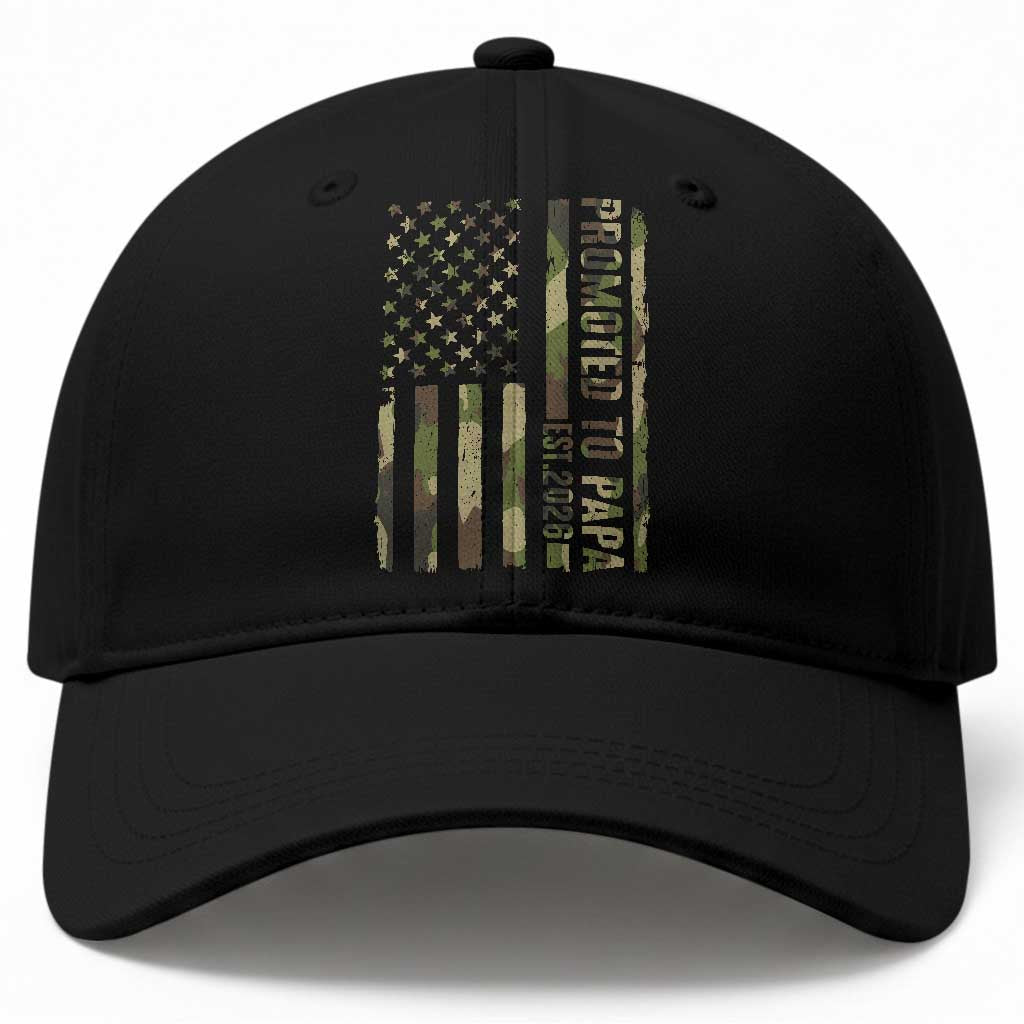 Promoted To Papa Est 2026 American Flag Camo Baseball Cap Patriotic New Papa