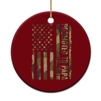 Promoted To Papa Est 2026 American Flag Camo Ceramic Ornament Patriotic New Papa