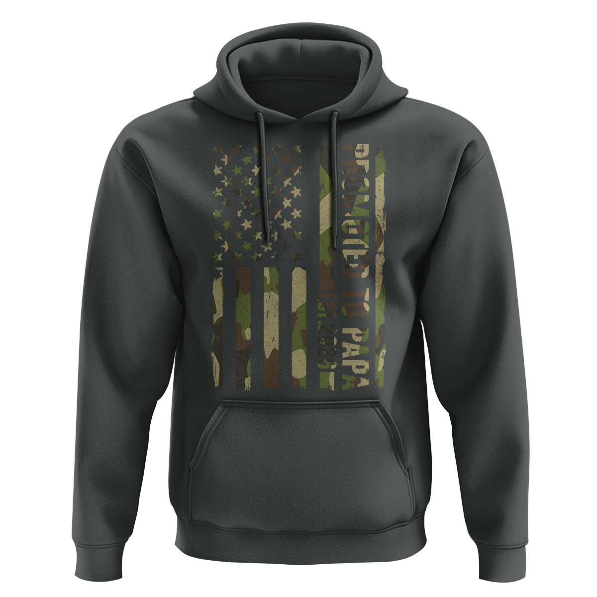 Promoted To Papa Est 2026 American Flag Camo Hoodie Patriotic New Papa