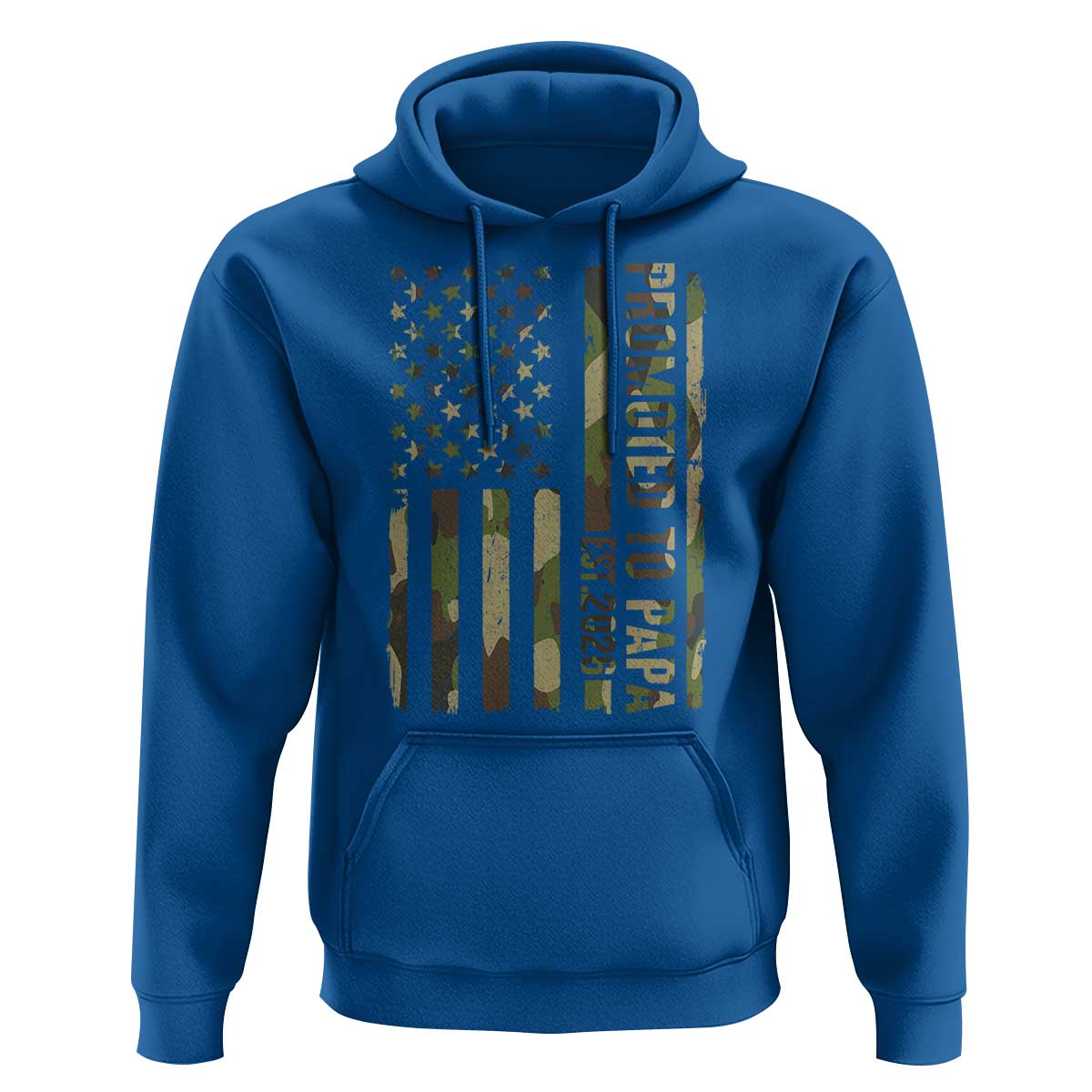 Promoted To Papa Est 2026 American Flag Camo Hoodie Patriotic New Papa