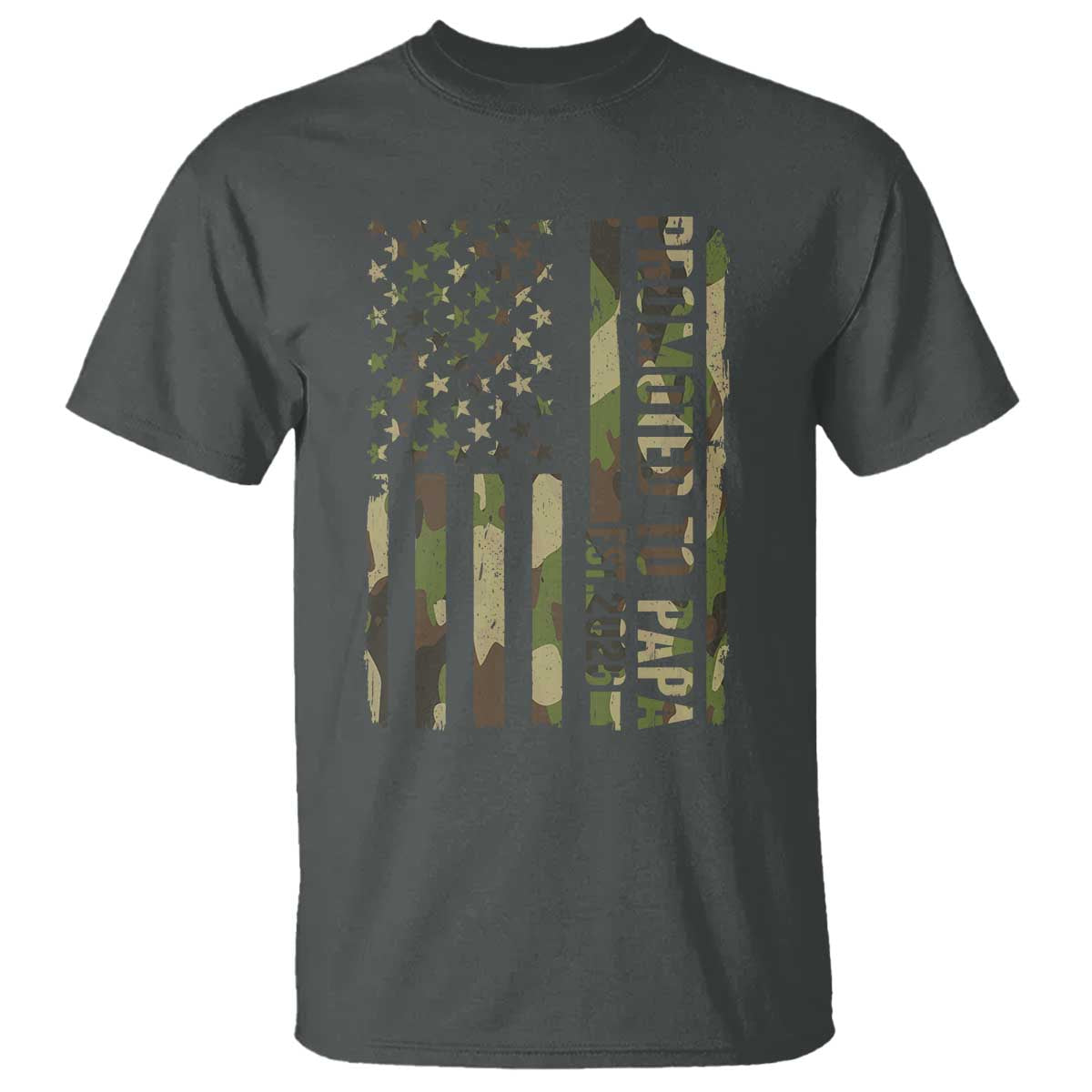 Promoted To Papa Est 2026 American Flag Camo T Shirt Patriotic New Papa