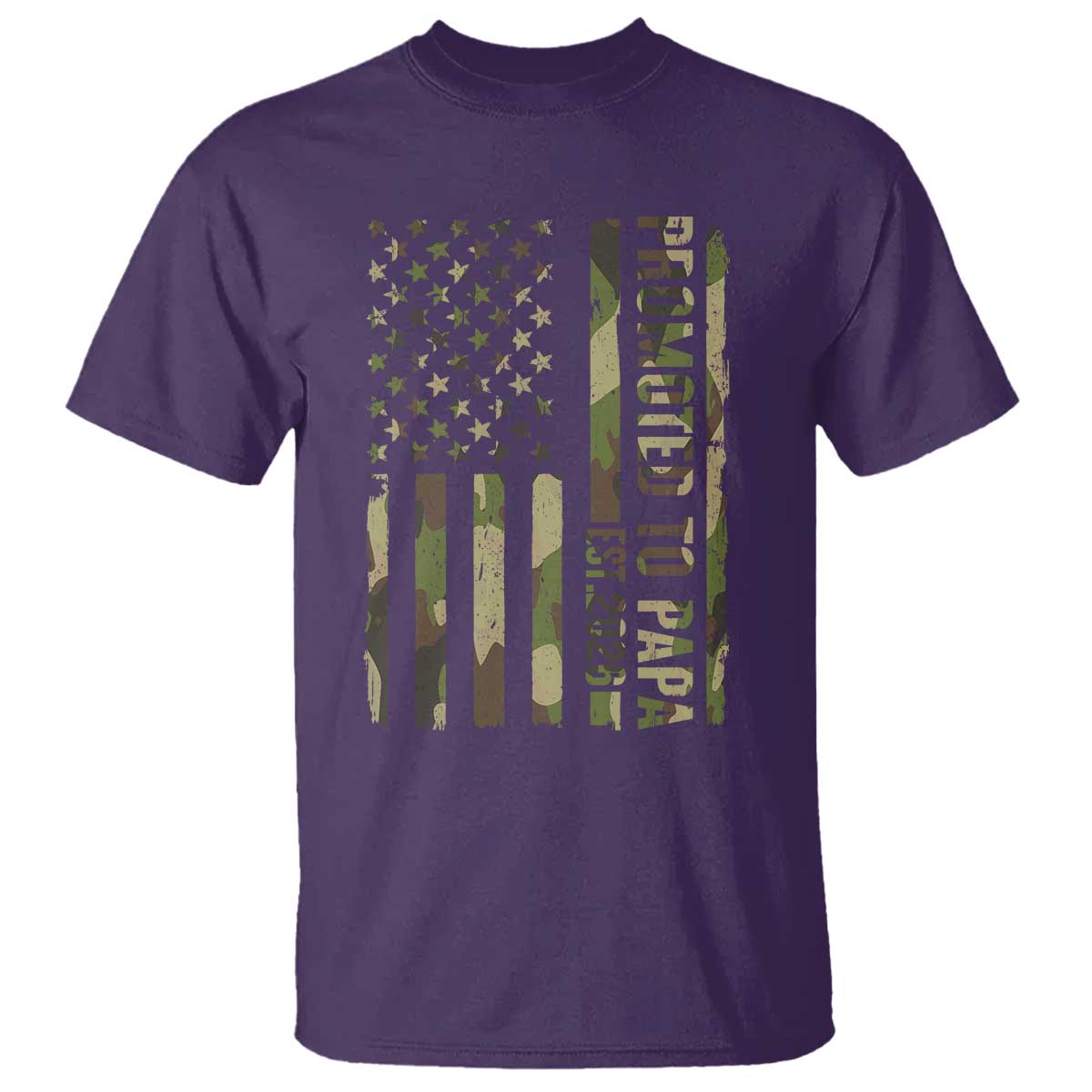 Promoted To Papa Est 2026 American Flag Camo T Shirt Patriotic New Papa