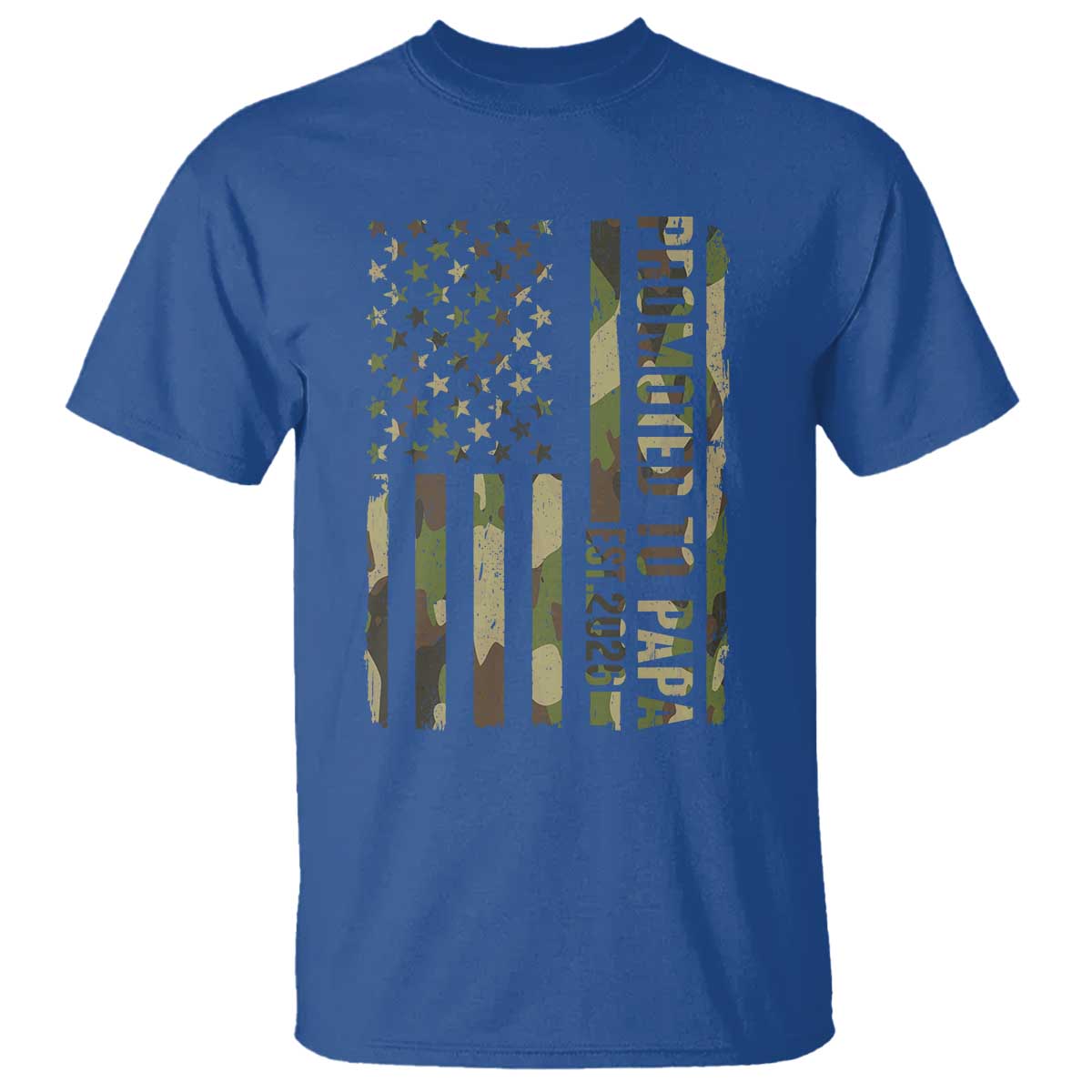 Promoted To Papa Est 2026 American Flag Camo T Shirt Patriotic New Papa