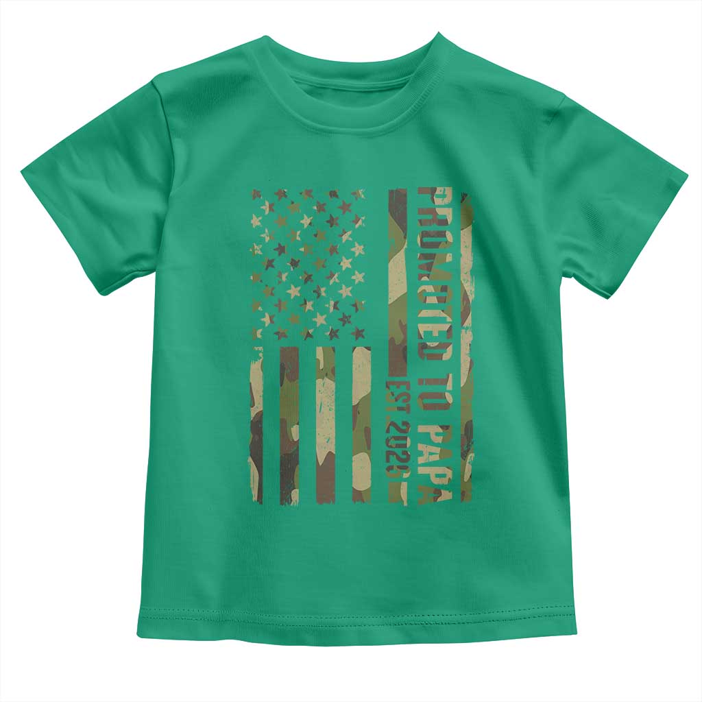 Promoted To Papa Est 2026 American Flag Camo Toddler T Shirt Patriotic New Papa