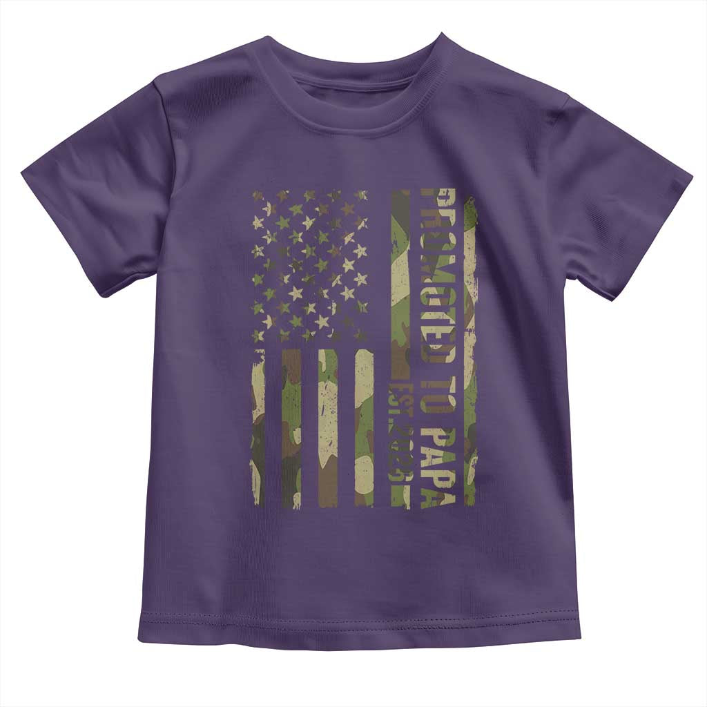 Promoted To Papa Est 2026 American Flag Camo Toddler T Shirt Patriotic New Papa