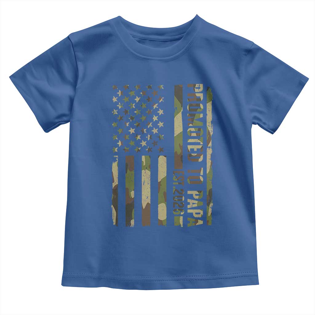 Promoted To Papa Est 2026 American Flag Camo Toddler T Shirt Patriotic New Papa