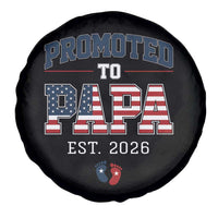 Patriotic Promoted To Dad Est 2026 Spare Tire Cover US Flag New Father Gift