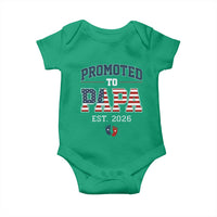 Patriotic Promoted To Dad Est 2026 Baby Onesie US Flag New Father Gift
