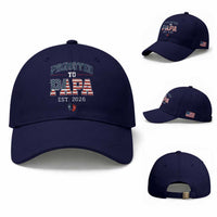 Patriotic Promoted To Dad Est 2026 Baseball Cap US Flag New Father Gift