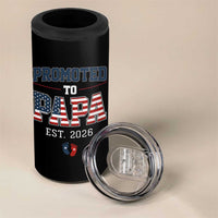 Patriotic Promoted To Dad Est 2026 4 in 1 Can Cooler Tumbler US Flag New Father Gift