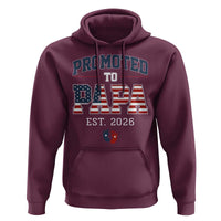 Patriotic Promoted To Dad Est 2026 Hoodie US Flag New Father Gift