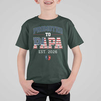 Patriotic Promoted To Dad Est 2026 T Shirt For Kid US Flag New Father Gift