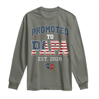 Patriotic Promoted To Dad Est 2026 Long Sleeve Shirt US Flag New Father Gift